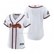 Maglia Baseball Donna Atlanta Braves 2022 Gold Program Replica Bianco