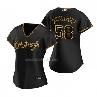 Maglia Baseball Donna Pittsburgh Pirates Jacob Stallings Alternato Replica Nero