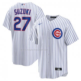 Maglia Baseball Uomo Chicago Cubs Seiya Suzuki Home Replica Bianco