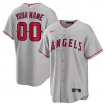 Maglia Baseball Uomo Los Angeles Angels Road Personalizzate Replica Grigio