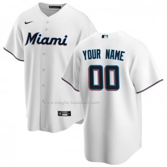 Maglia Baseball Uomo Miami Marlins Home Replica Personalizzate Bianco