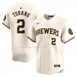 Maglia Baseball Uomo Milwaukee Brewers Brice Turang Home Limited Crema