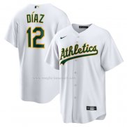 Maglia Baseball Uomo Oakland Athletics Aledmys Diaz Home Replica Bianco