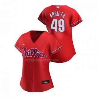 Maglia Baseball Donna Philadelphia Phillies Jake Arrieta Replica Alternato 2020 Rosso