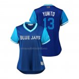 Maglia Baseball Donna Toronto Blue Jays Lourdes Gurriel JR. 2018 Llws Players Weekend Yunito Blu