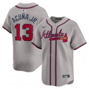 Maglia Baseball Uomo Atlanta Braves Ronald Acuna JR. Away Limited Grigio