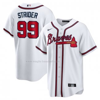 Maglia Baseball Uomo Atlanta Braves Spencer Strider Replica Bianco