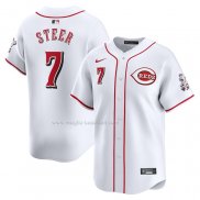 Maglia Baseball Uomo Cincinnati Reds Spencer Steer Home Limited Bianco