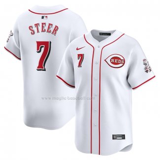 Maglia Baseball Uomo Cincinnati Reds Spencer Steer Home Limited Bianco