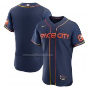 Maglia Baseball Uomo Houston Astros 2022 City Connect Autentico Blu