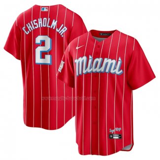 Maglia Baseball Uomo Miami Marlins Jazz Chisholm JR. City Connect Replica Red