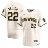 Maglia Baseball Uomo Milwaukee Brewers Christian Yelich Home Limited Crema