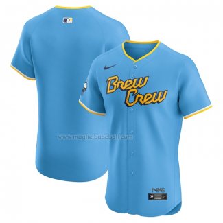 Maglia Baseball Uomo Milwaukee Brewers City Connect Elite Blu