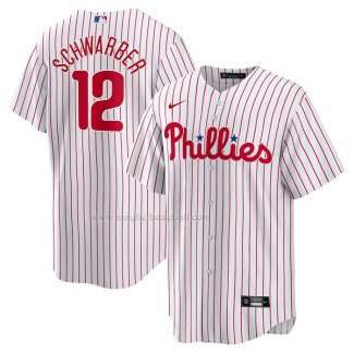 Maglia Baseball Uomo Philadelphia Phillies Kyle Schwarber Replica Bianco