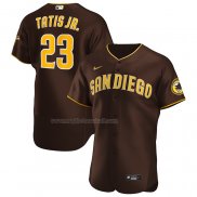 Maglia Baseball Uomo San Diego Padres Fernando Tatis JR. Road Autentico Marrone