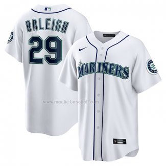 Maglia Baseball Uomo Seattle Mariners Cal Raleigh Home Replica Bianco