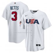 Maglia Baseball Uomo USA 2023 Mookie Betts Replica Bianco