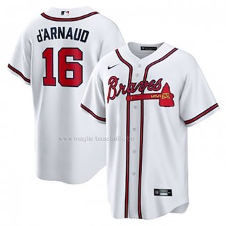 Maglia Baseball Uomo Atlanta Braves Travis D'Arnaud Home Replica Bianco