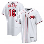 Maglia Baseball Uomo Cincinnati Reds Noelvi Marte Home Replica Bianco