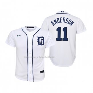 Maglia Baseball Bambino Detroit Tigers Sparky Anderson Replica Home Bianco