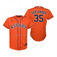 Maglia Baseball Bambino Houston Astros Justin Verlander Replica Alternato Arancione