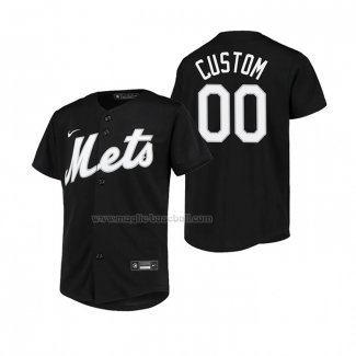 Maglia Baseball Bambino New York Mets Personalizzate Replica Nero