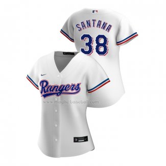 Maglia Baseball Donna Texas Rangers Danny Santana Replica Home 2020 Bianco