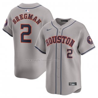 Maglia Baseball Uomo Houston Astros Alex Bregman Away Limited Grigio