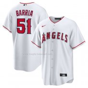 Maglia Baseball Uomo Los Angeles Angels Jaime Barria Home Replica Bianco