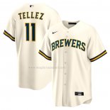 Maglia Baseball Uomo Milwaukee Brewers Rowdy Tellez Replica Bianco