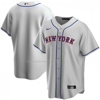 Maglia Baseball Uomo New York Mets Road Replica Grigio