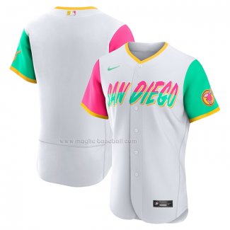 Maglia Baseball Uomo San Diego Padres 2022 City Connect Autentico Bianco