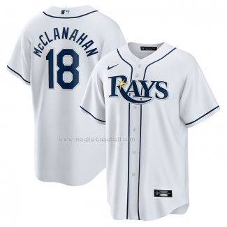 Maglia Baseball Uomo Tampa Bay Rays Shane Mcclanahan Home Replica Bianco