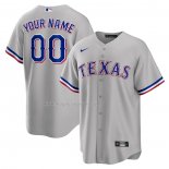 Maglia Baseball Uomo Texas Rangers Road Personalizzate Replica Grigio