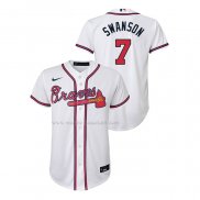 Maglia Baseball Bambino Atlanta Braves Dansby Swanson Replica Home Bianco