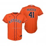 Maglia Baseball Bambino Houston Astros Brad Peacock Replica Alternato Arancione