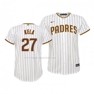 Maglia Baseball Bambino San Diego Padres Keone Kela Replica Home Bianco