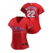 Maglia Baseball Donna Philadelphia Phillies Andrew Mccutchen Replica Alternato 2020 Rosso