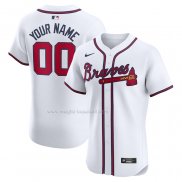 Maglia Baseball Uomo Atlanta Braves Home Elite Personalizzate Bianco