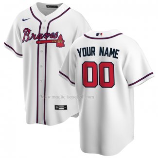 Maglia Baseball Uomo Atlanta Braves Home Replica Personalizzate Bianco