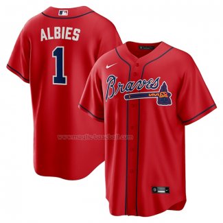 Maglia Baseball Uomo Atlanta Braves Ozzie Albies Alternato Replica Rosso