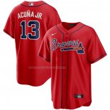 Maglia Baseball Uomo Atlanta Braves Ronald Acuna JR. Alternate Replica Rosso