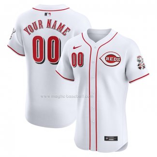 Maglia Baseball Uomo Cincinnati Reds Home Elite Personalizzate Bianco