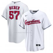 Maglia Baseball Uomo Cleveland Guardians Shane Bieber Replica Bianco