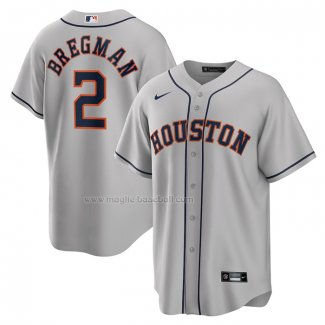 Maglia Baseball Uomo Houston Astros Alex Bregman Road Replica Grigio