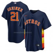 Maglia Baseball Uomo Houston Astros Zack Greinke Alternato Replica Blu