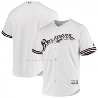 Maglia Baseball Uomo Milwaukee Brewers Majestic Bianco