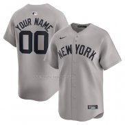 Maglia Baseball Uomo New York Yankees Away Limited Personalizzate Grigio