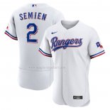 Maglia Baseball Uomo Texas Rangers Marcus Semien Home Autentico Bianco