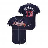 Maglia Baseball Bambino Atlanta Braves Ronald Acuna JR. Replica Alternato Blu